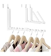 BAKON Over The Door Hooks, Small Space Double Folding Portable Over The Door Drying Rack for Laun...