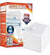 TAILI 10 Pack Vacuum Storage Bags, Jumbo Vacuum Seal Bags for Clothing (40x31 Inch), Space Saver ...