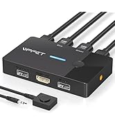 8K@60Hz HDMI KVM Switch 2 Port for 2 Computers Share 1 Monitor, KVM Switches Includes 2 USB Ports...