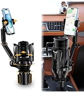 Phone Holders for Your Car, Adjustable Car Cup Holder Expander with Rubber Grip, Secure Hold, Mul...