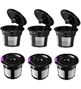 Reusable K Cups, Universal Fit Reusable Coffee Filters with Food Grade Stainless Steel Mesh Eco-F...
