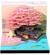 3D Time Piece Calendar, 2027 Desk Calendar With LED Light, 3d Tree Memo Pad Creative Desk Calenda...