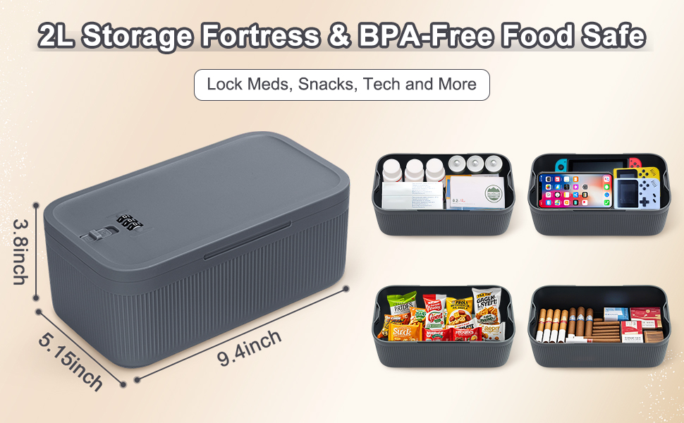 Small Lock Box for Office ,Snacks, Tech