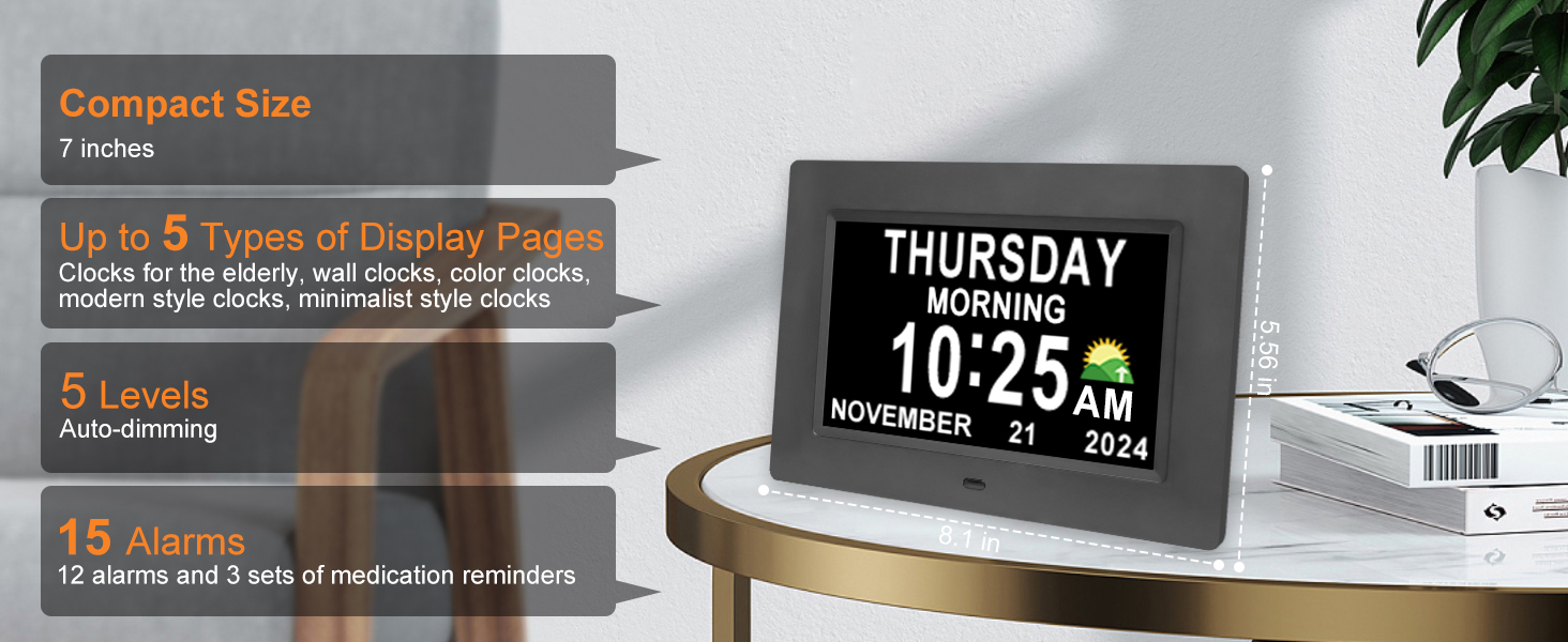 Digital Calendar Dementia Clock