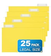 Legal Size Hanging File Folders,25 Packs Legal Hanging File Folders,Yellow Legal Size Hanging Fol...