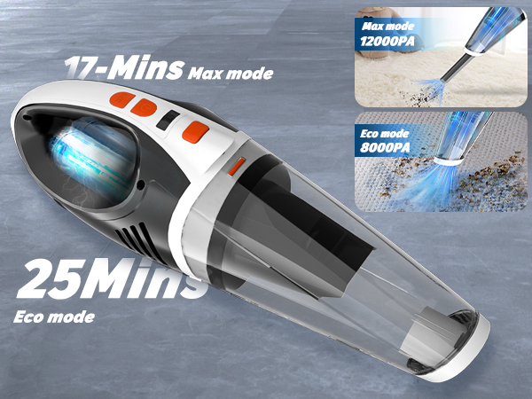 2 suction settings for more efficient cleaning