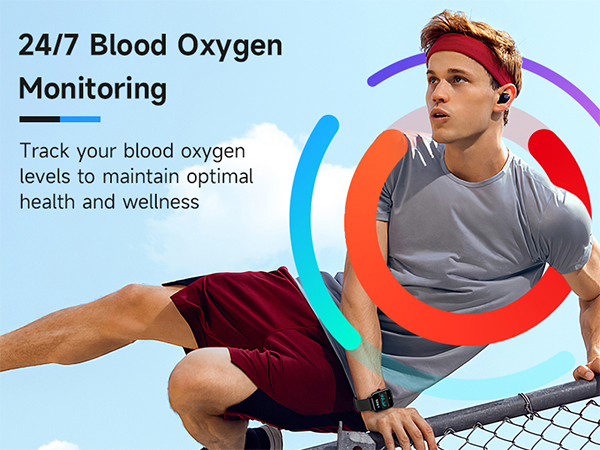 1.8&amp;#34; Smartwatch with Heart Rate/SpO2/Sleep/Stress, IP68 Waterproof Fitness Tracker