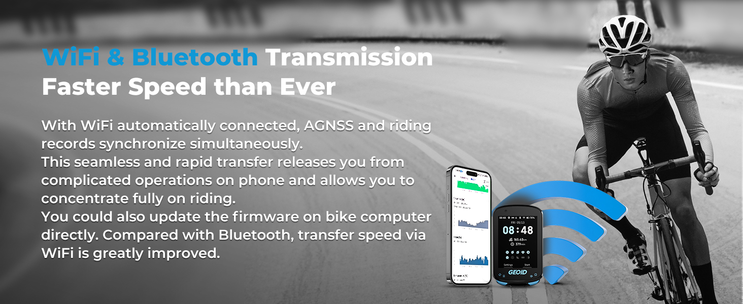 bike computer with wifi faster transmission