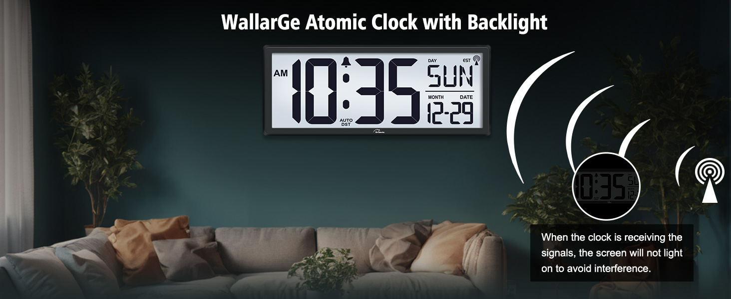digital wall clock backli