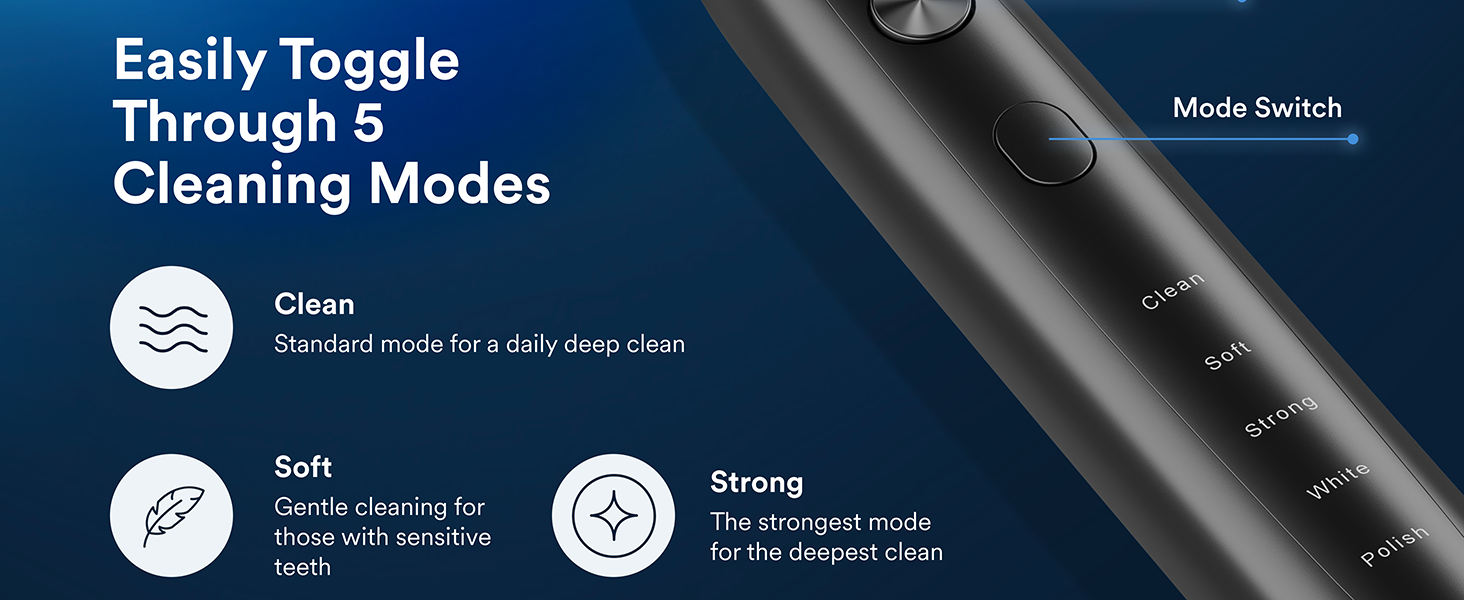 Auraglow sonus electric toothbrush modes and vibration