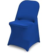 CYFFPKMN 10 Packs Royal Blue Spandex Stretch Folding Chair Covers for Wedding Party,Universal Fit...