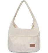 Lcsmaokin Corduroy Tote Bag for Women,Cute Casual Handbags Shopping Work Bag Shoulder Bag with Po...