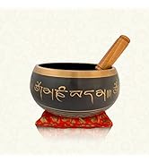 Nature's Own Buddhist Tibetan Singing Bowl For Meditation – Brass - Black 6.5 inches