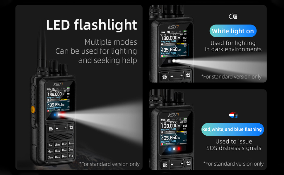 dual band VHF 136-174MHz UHF 400-470MHz walkie talkie long range for hiking business job