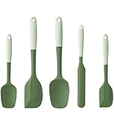 Silicone Spatula Set, 5 Piece Food Grade Rubber Spatulas for Baking, Cooking, and Mixing High Hea...