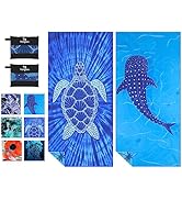 2 Pack Microfiber Lightweight Thin Beach Towel Sand Free Quick Dry Super Absorbent Large Towels f...