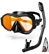 Odoland Snorkel Set, Black and Orange-red, 2024