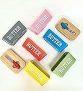 Domini Large Butter Dish,Ceramic Butter Dish with lid and knife, Butter Keeper Double Silicone Se...