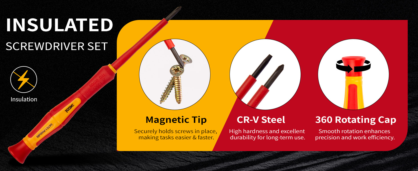 XOOL 1000V Insulated Precision Electrician Screwdrivers Set