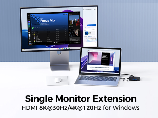 Powered USB C Hub with Ethernet and Dual HDMI for Seamless Video and Data Transfers