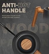 POLIVIAR Electric Gooseneck Kettle, 1350W Electric Tea Kettle Wood Pattern Handle, 34oz Pour Over...