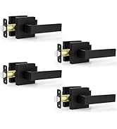 Estmoon 4 Pack Passage Door Knobs - Black Door Handle Interior Door Levers, Heavy Duty Non-Lockin...