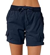 Dokotoo Womens Summer Shorts Relaxed Fit High Waist Casual 4 Pocketed 2026 Hiking Cargo Shorts Ou...