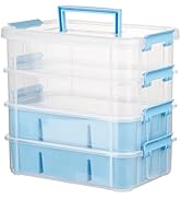 CraftGenes Art Supply Storage Organizer with 2 Removable Trays, 4-Layer Durable Craft Organizers ...