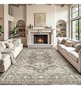 Rugland 8x10 Area Rugs - Stain Resistant Washable Rug, Anti Slip Backing Rugs for Living Room, Vi...
