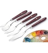 Palette Knife Set, 5 PCS Stainless Steel Painting Knives with Wood Handles for Acrylic Painting, ...