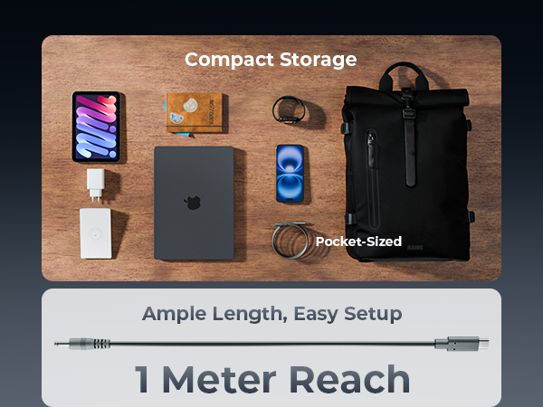 1 Meter Reach, Easy Setup &amp; Compact Storage