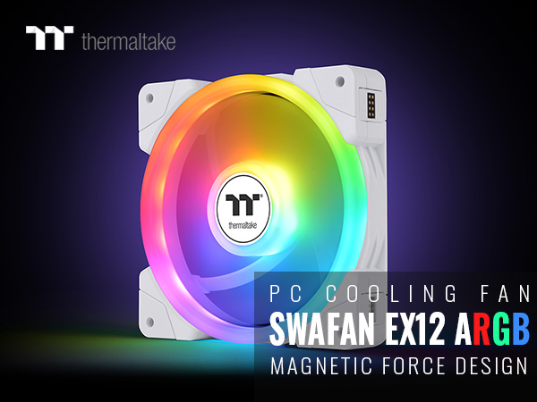 Thermaltake SWAFAN EX12 ARGB PC Cooling Fan - White (3-pack)