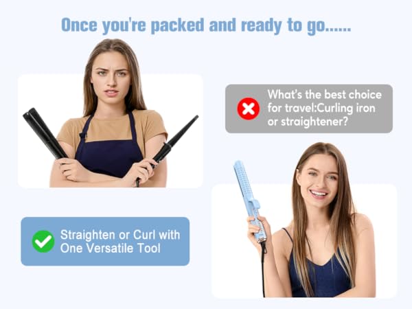 2 in 1 straightener and curling iron