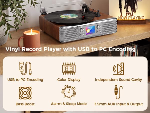 record player with speakers