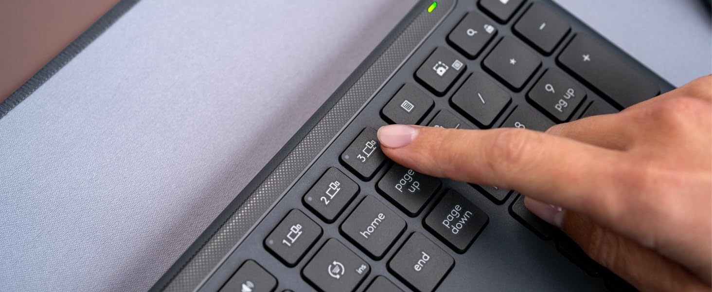 Signature Slim K950 Wireless Keyboard with Sleek Design, Switch Typing Between Devices, Quiet Typing