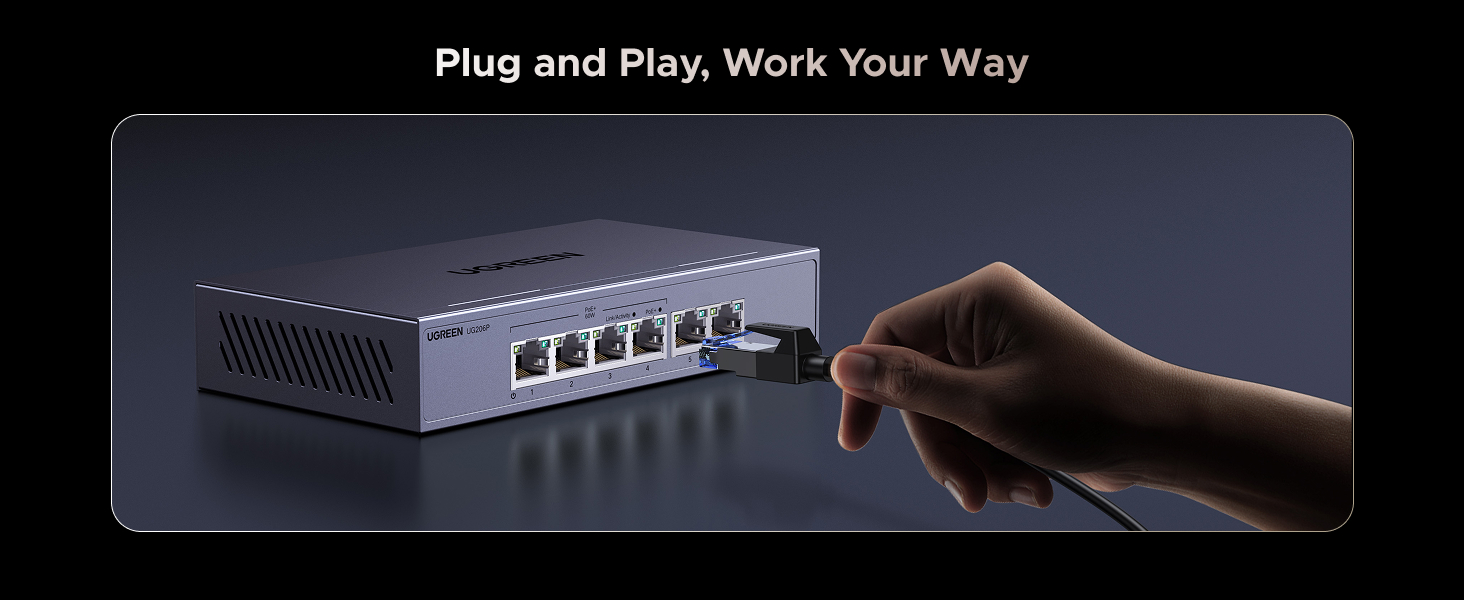 poe ethernet switch 1000Mbps 6 Port