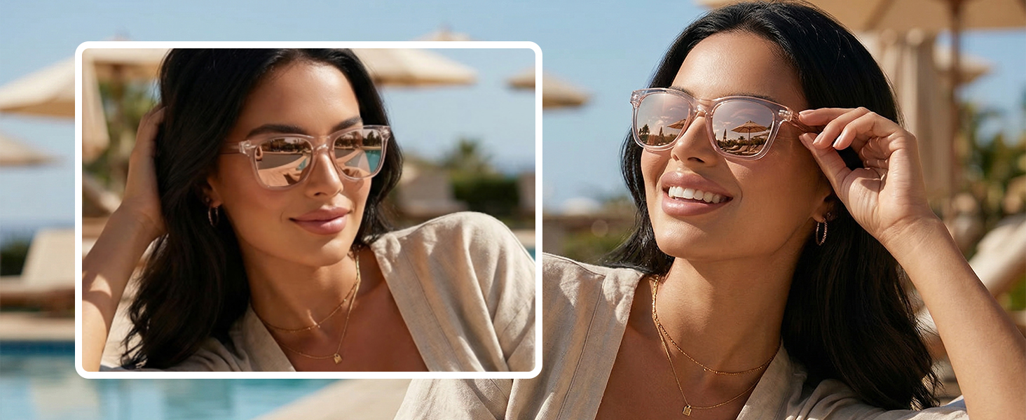 polarized sunglasses for women trendy uv400 protection sun glasses mirrored lens