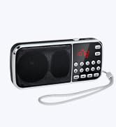 PRUNUS J-189 Bluetooth AM FM Radio, Small Portable Radio - Dual Speaker Heavy Bass, LED Flashligh...