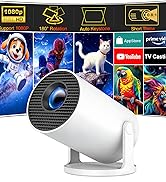 HY300PRO Mini Projector WiFi Bluetooth: Short Throw Portable Projector for IOS Android Phone Lapt...