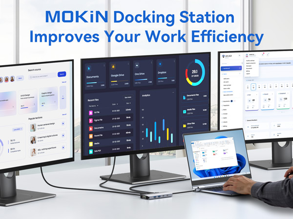 8 in 1 Docking Station with Dual HDMI and DP