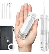 Water Flosser Travel Mini Cordless Portable: 5 Modes Water Dental Floss with Telescopic Water Tan...