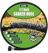 RAINPOINT 1/2'' Soaker Hose 50ft for Garden, Drip Irrigation Hose, Water Seeper Soaker Hoses for ...