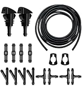 Car Windshield Washer Hose 17 Pcs Windshield Washer Hose Kit 5M Washer Fluid Hose with 12 Pcs Hos...