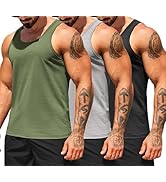 COOFANDY Men's Workout Tank Tops Pack Dry Fit Sleeveless Running Shirts Gym Muscle Bodybuilding T...