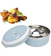 KUIDAMOS Stainless Steel Lunch Box, Stainless Steel Containers with One Layer Height 0.7L for Off...