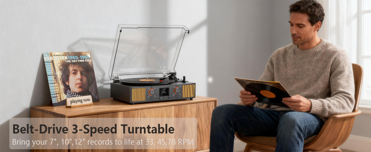 3-speeds record player