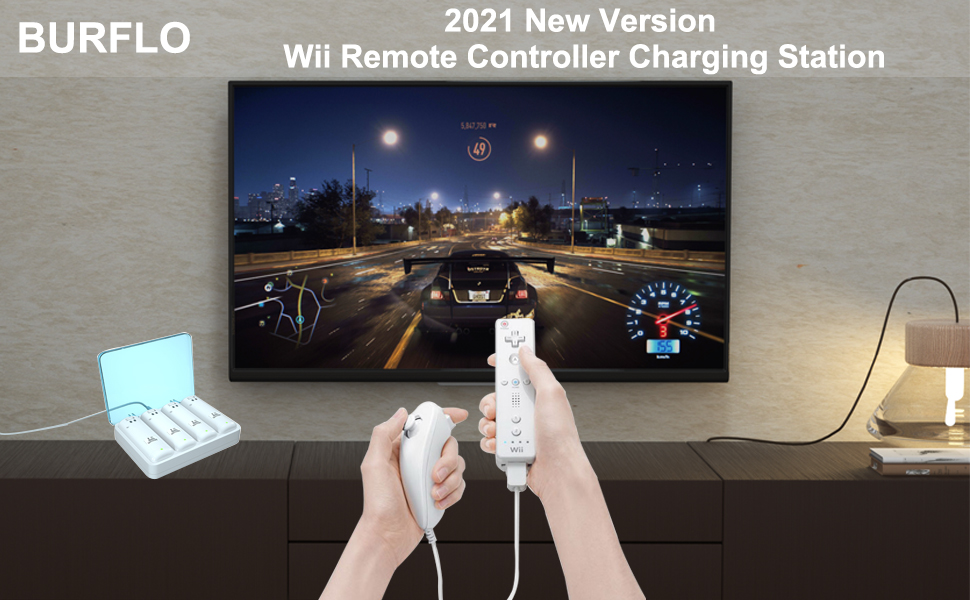 BURFLO-2021 New Version Wii Remote Controller Charging Station