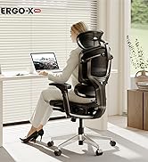 FLEXISPOT ErgoX-PRO Ergonomic Office Chair with Footrest Black – AeroWeave 5.0 Mesh Seat, 5D Lumb...