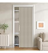 JILRON 100% Blackout Fabric Folding Door Curtain with Magnetic Closure - Accordion Style for Slid...
