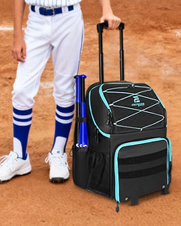 rolling baseball bag